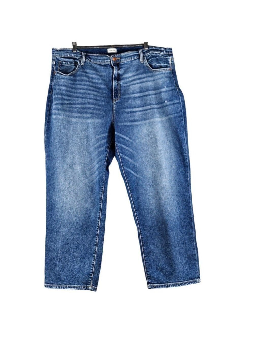 Sneak Peek Women’s Plus Size 20 Distressed Denim Jeans - Mid-Wash Blue - Stylish